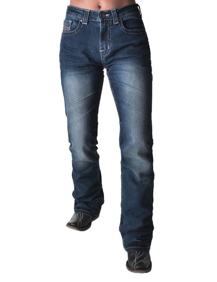 Cowgirl Tuff® Ladies' True Blue Bootcut Jeans Product Image