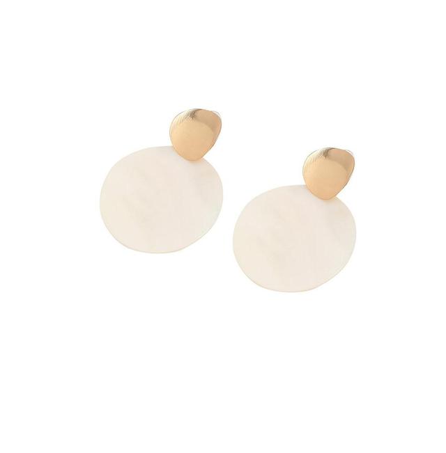 Sohi Womens White Circular Drop Earrings Product Image