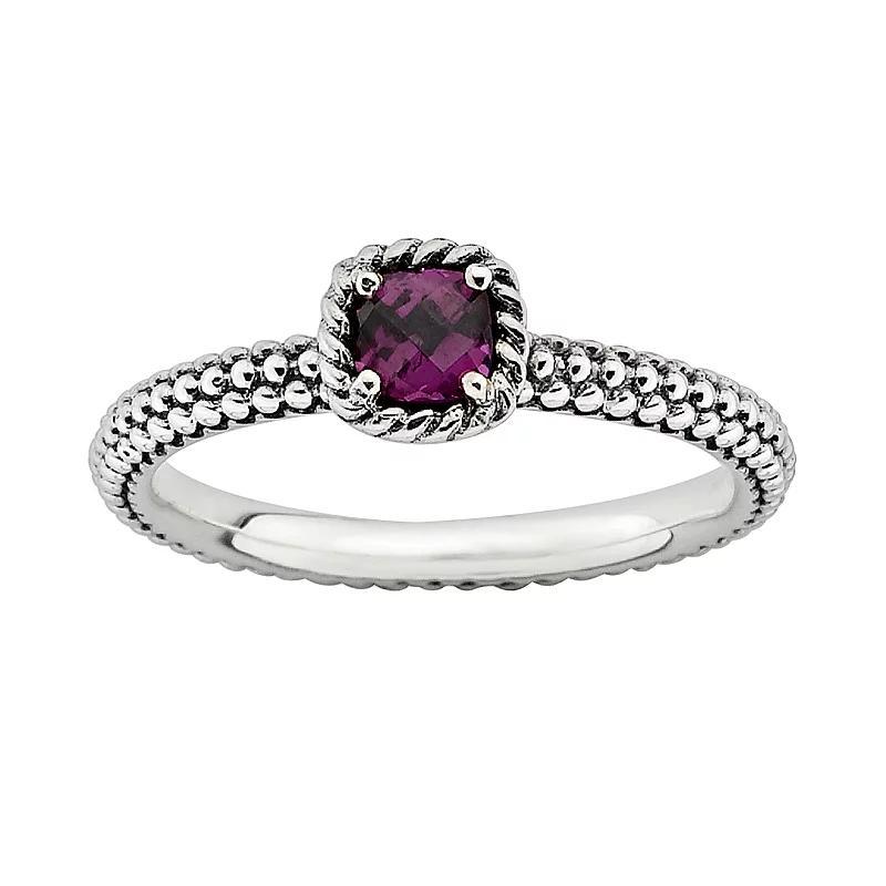 Stacks & Stones Sterling Silver Rhodolite Garnet Stack Ring, Womens Red Product Image