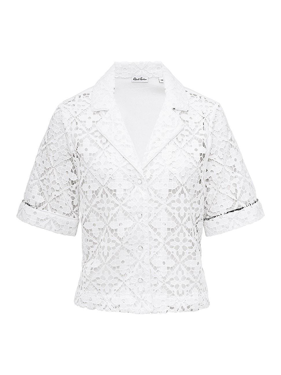 Womens Gemma Geometric Lace Palm Shirt Product Image