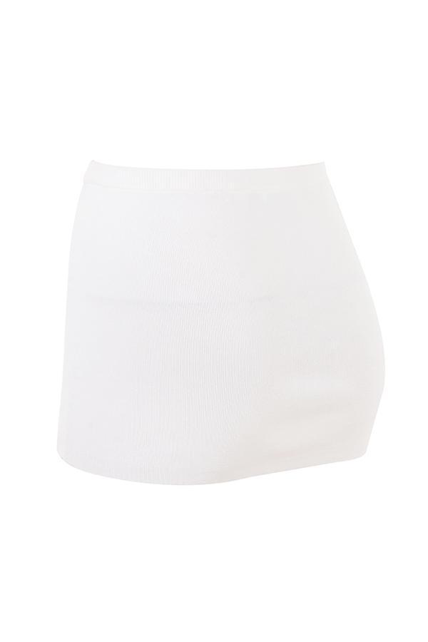 Mariella White Knit Mini Skirt Product Image