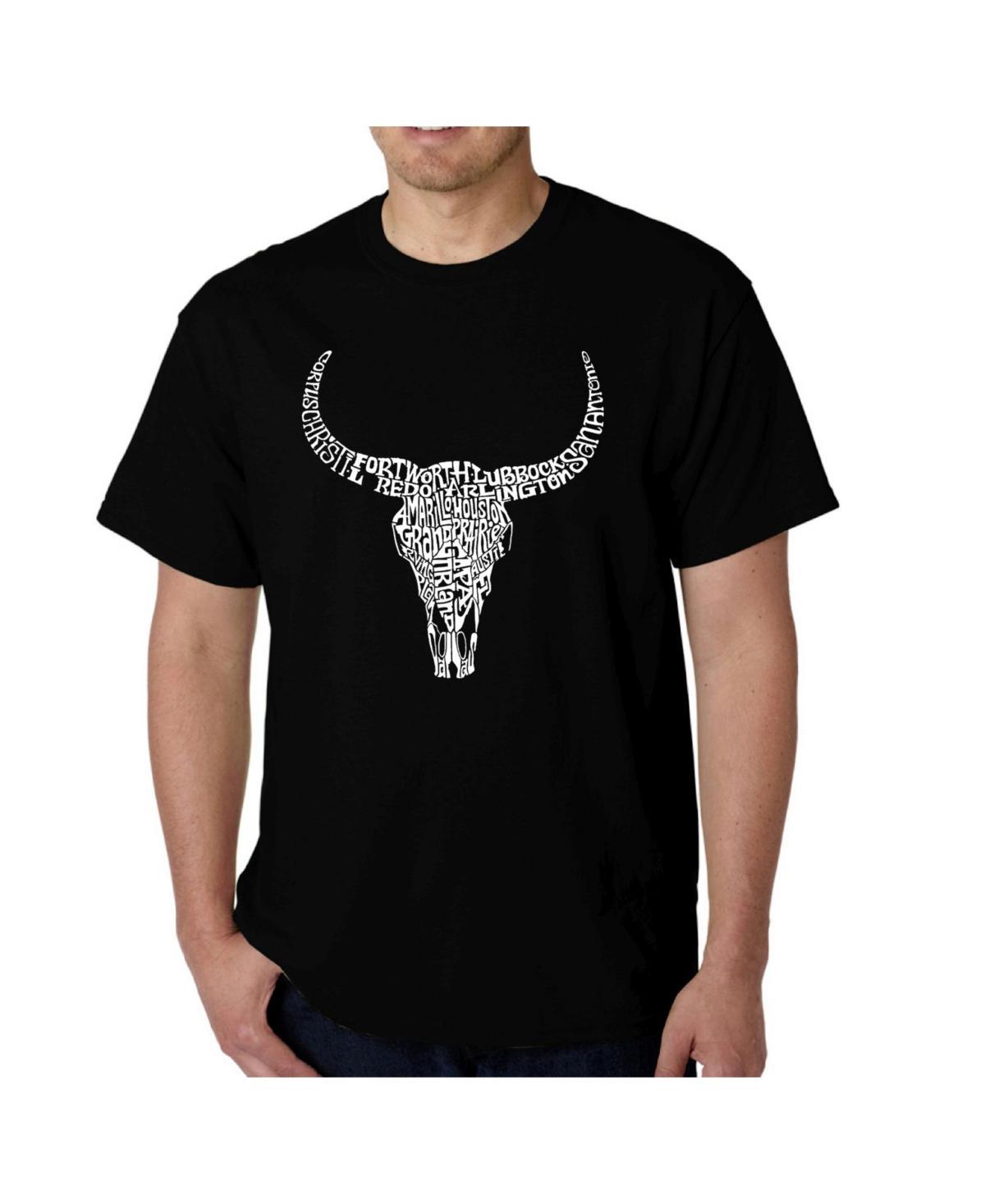 La Pop Art Mens Word Art T-Shirt - Texas Skull Product Image