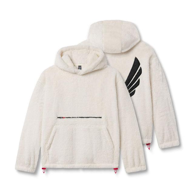 0553. Sherpa Recovery Hoodie - Ivory Cream/Black "Wings" Product Image