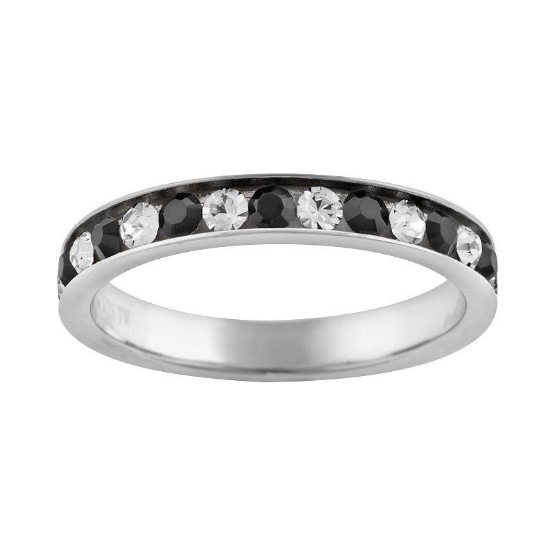 Silver Plated Simulated Crystal Eternity Ring, Womens Product Image