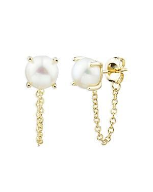 Bloomingdales Cultured Freshwater Button Pearl Drop Earrings in 14K Yellow Gold- 100% Exclusive Product Image