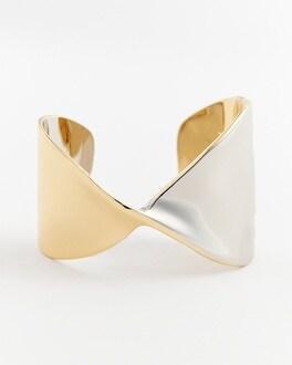 Mixed Metal Silver Cuff Bracelet Product Image