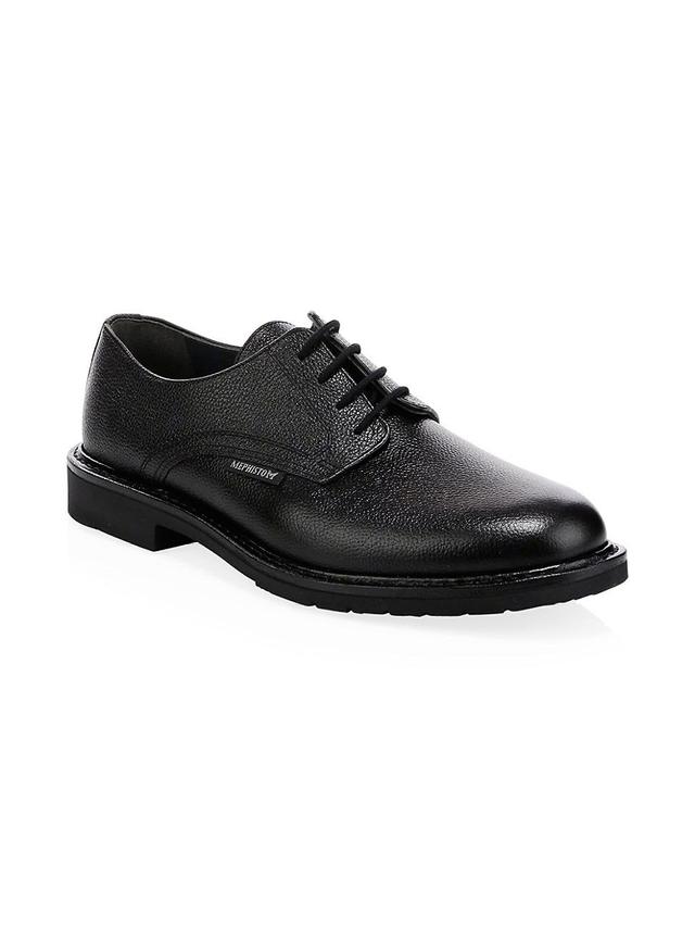 Mens Polished Pebbled Leather Oxfords Product Image