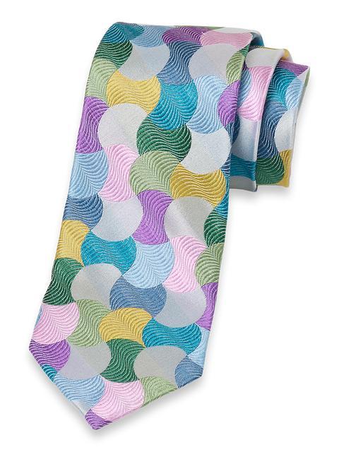 Geometric Woven Silk Tie - Multi Product Image