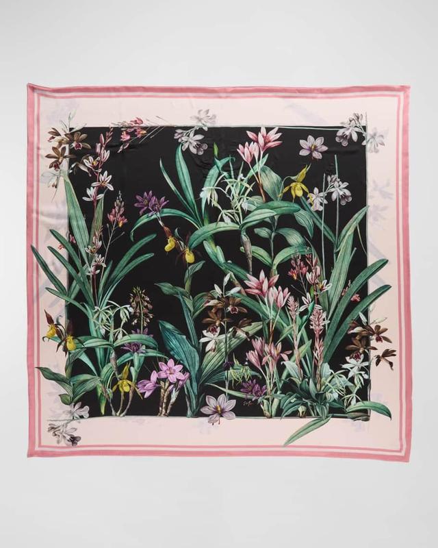 Veronica Double-Sided Floral Silk Scarf  Product Image