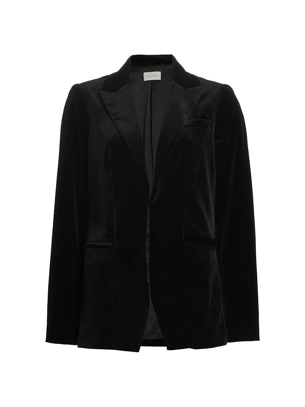 Womens Velvet Longline Blazer Product Image