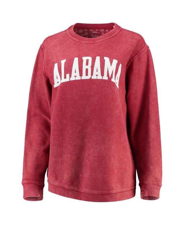 Womens Pressbox Crimson Alabama Crimson Tide Comfy Cord Vintage Wash Basic Arch Pullover Sweatshirt Product Image