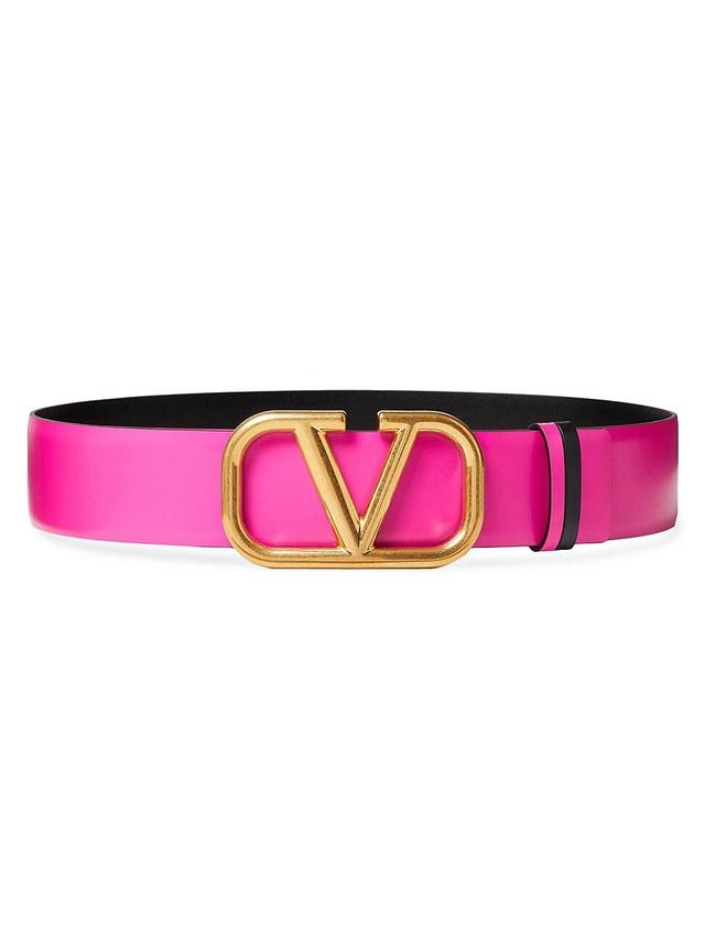 Womens Reversible VLogo Signature Belt in Glossy Calfskin 40MM Product Image