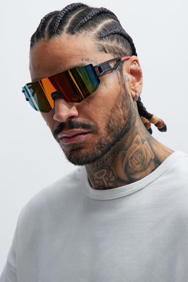 Check Reflection Sunglasses - Black/Red Product Image