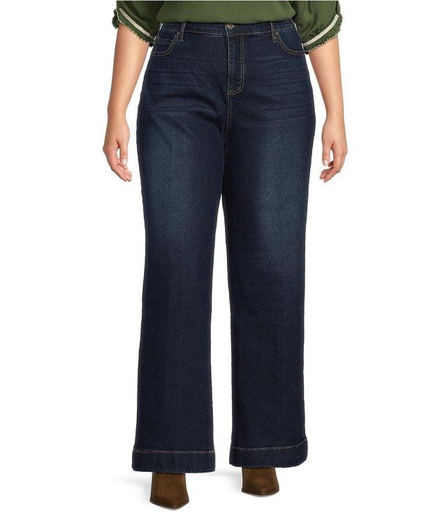 Code Bleu Plus Size High Rise Wide Leg Denim Jeans Product Image