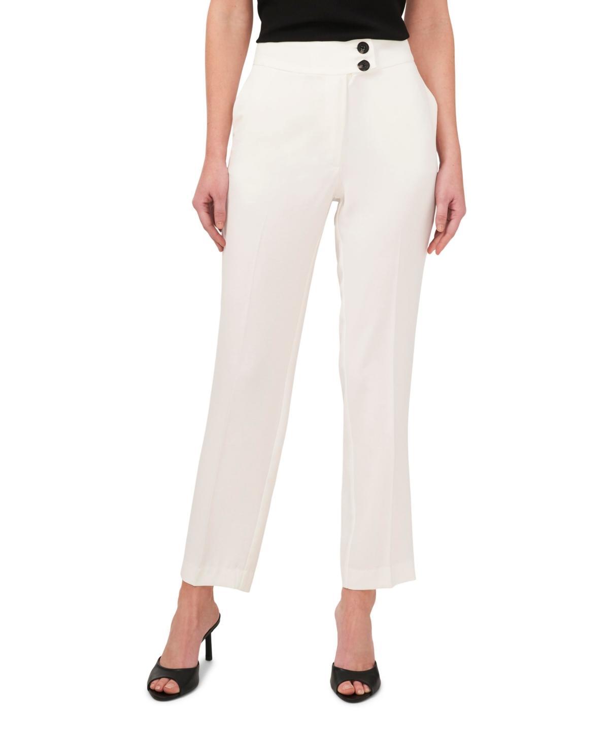 CeCe Womens Wear to Work Cropped Pants with Wide Waistband Product Image