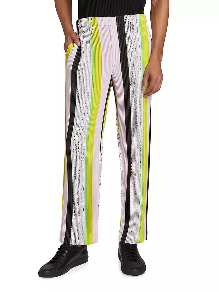 Striped Pleated Trousers Product Image