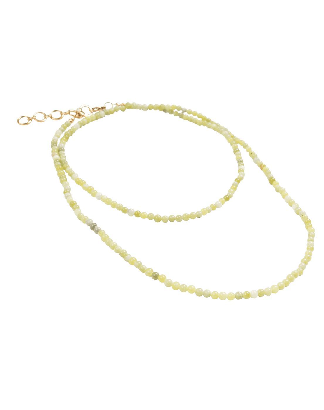 Jade Long Necklace - Gold Product Image