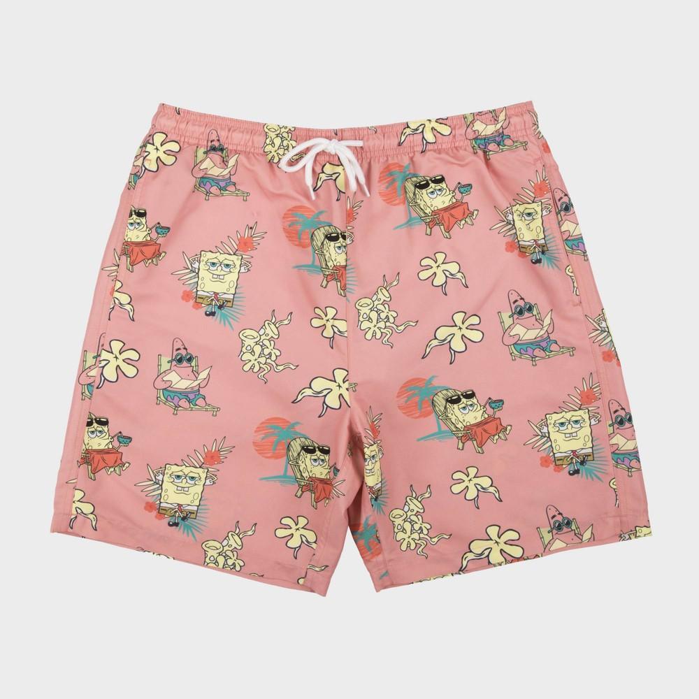 Mens SpongeBob 8.5 Elastic Waist Swim Shorts Product Image