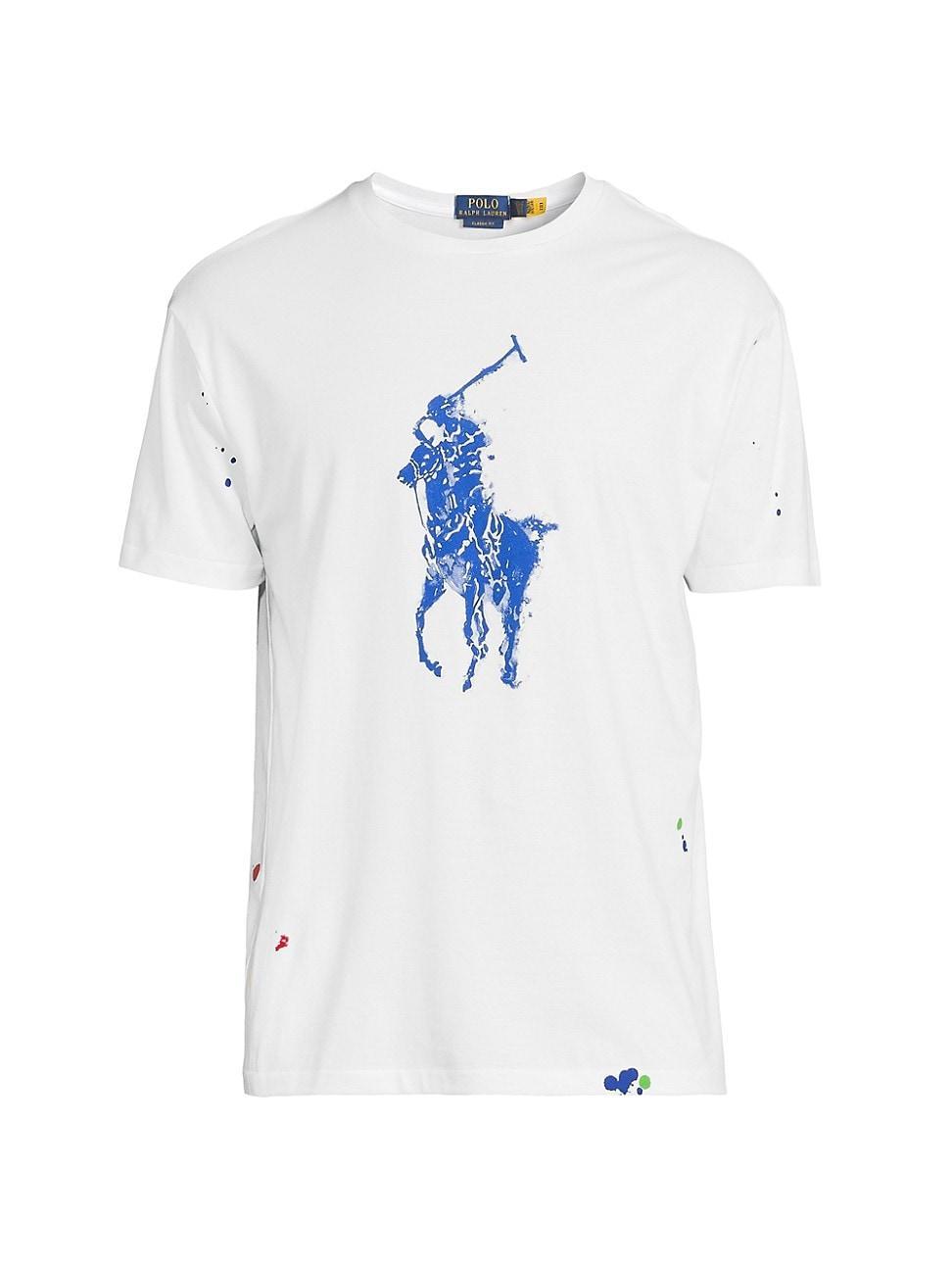 Mens Splatter Logo Cotton T-Shirt Product Image