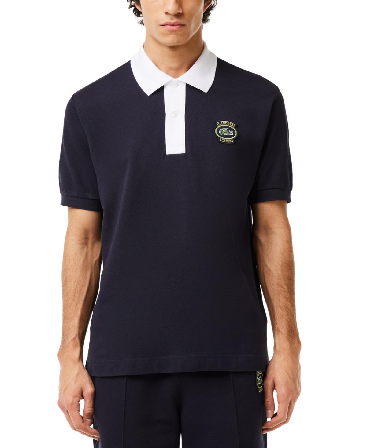 Lacoste Mens Ribbed Short Sleeve Logo Polo Shirt Product Image