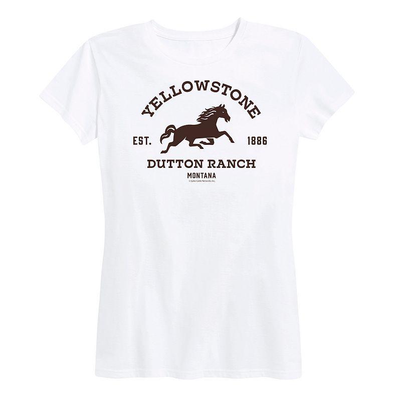 Womens Yellowstone Est. 1886 Horse Logo Graphic Tee Grey Gray Product Image