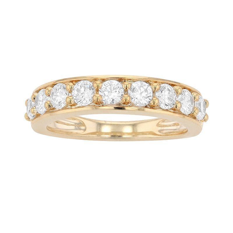 Diamond Brilliance 14k Gold 1 Carat T.W. Lab-Created Diamond Round Wedding Band, Womens Yellow Gold Product Image