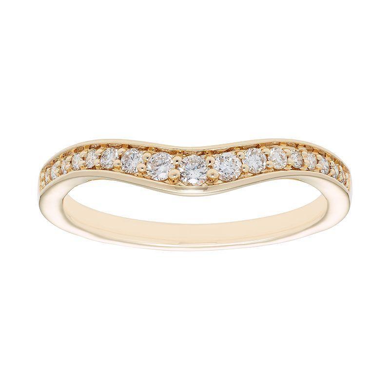 The Regal Collection 14k Gold 1/4 Carat T.W. IGL Certified Diamond Shadow Wedding Band, Womens White Product Image