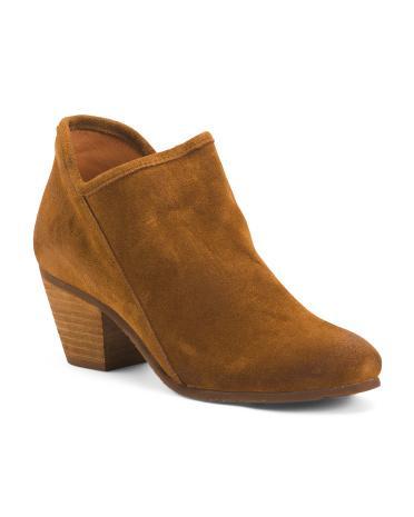 Dalia Suede Block Heel Booties for Women Product Image