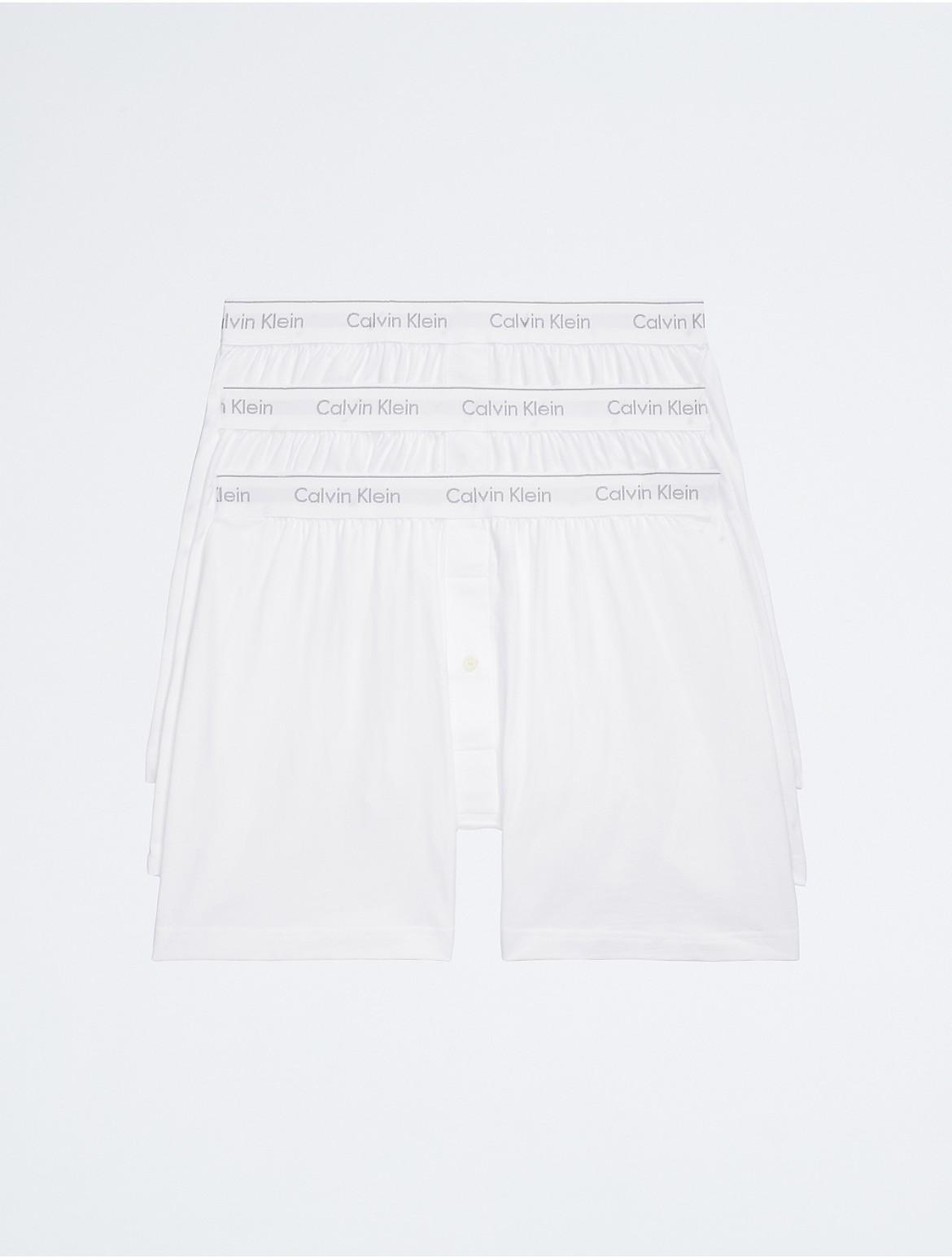 Calvin Klein Mens Cotton Classics 3-Pack Knit Boxer - White - L Product Image