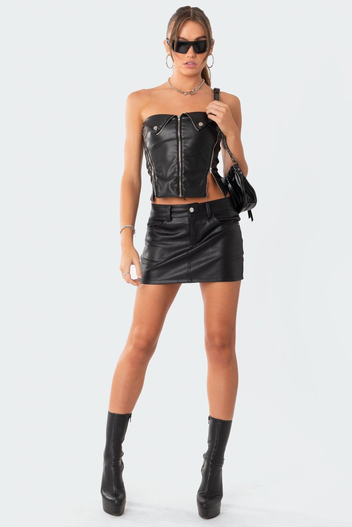 Sam Faux Leather Zip Corset Product Image