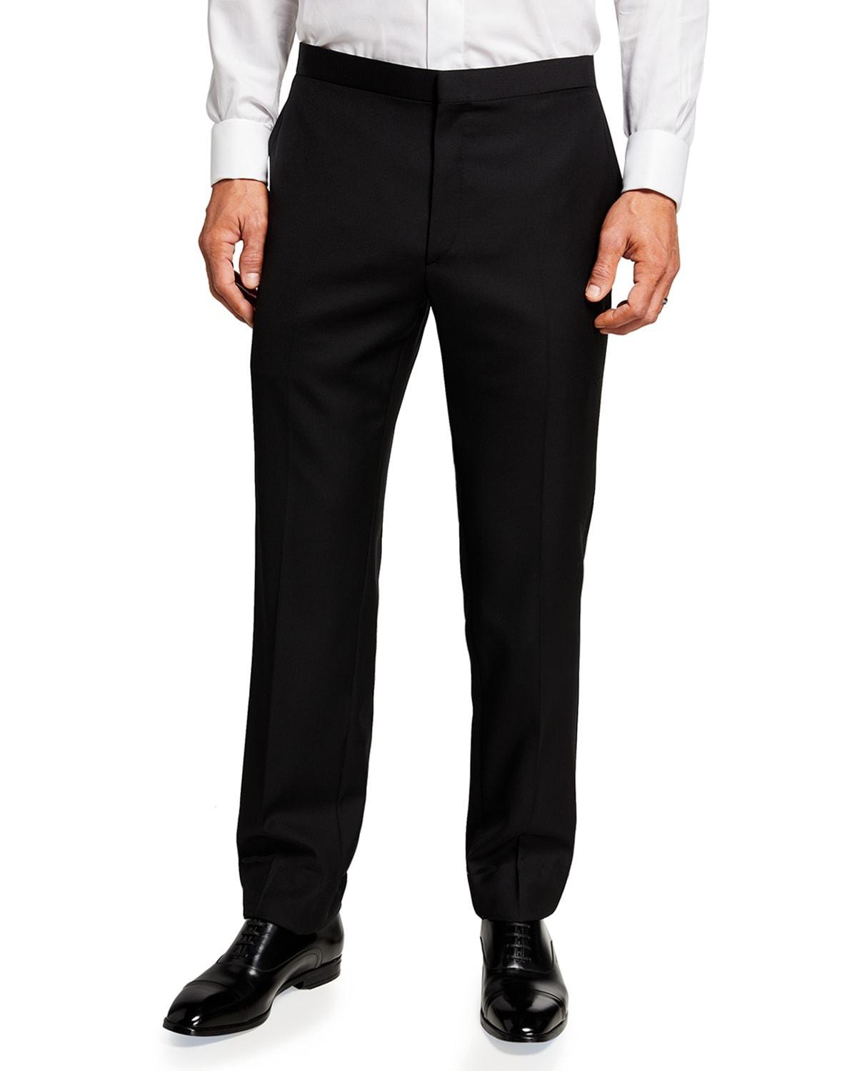 Brioni Men's Cotton Tuxedo Pants  - BLACK - Size: 48R EU (38R US) Product Image