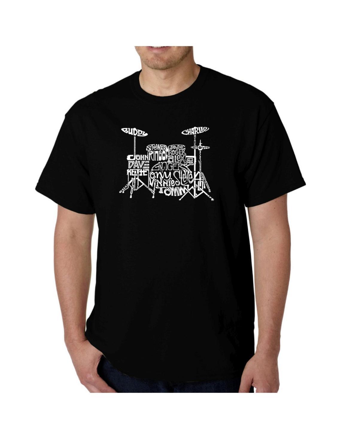 La Pop Art Mens Word Art T-Shirt - Drums Product Image