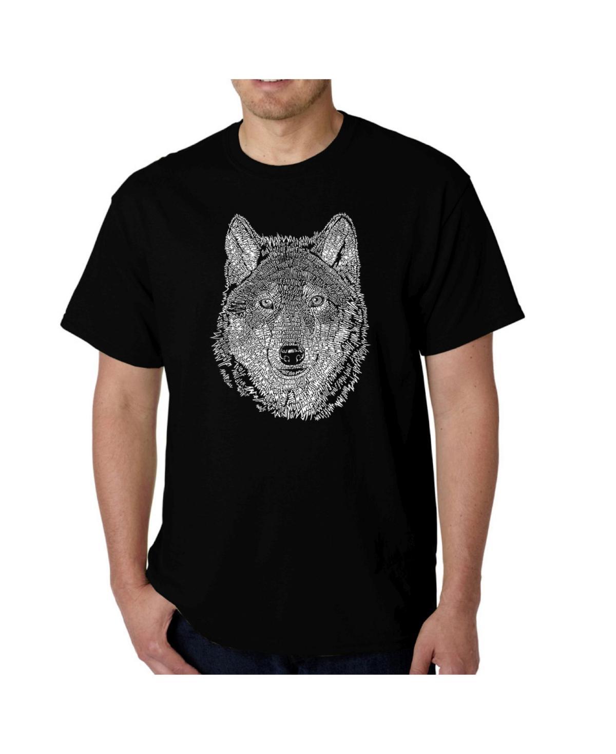 La Pop Art Mens Word Art - Wolf T-Shirt Product Image