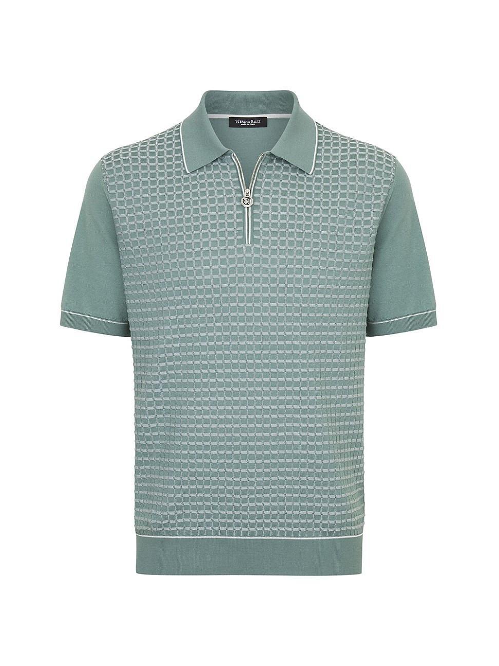 Mens Zip Polo Shirt Product Image