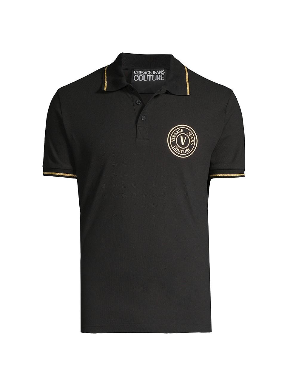 Mens Logo Emblem Cotton Polo Shirt Product Image