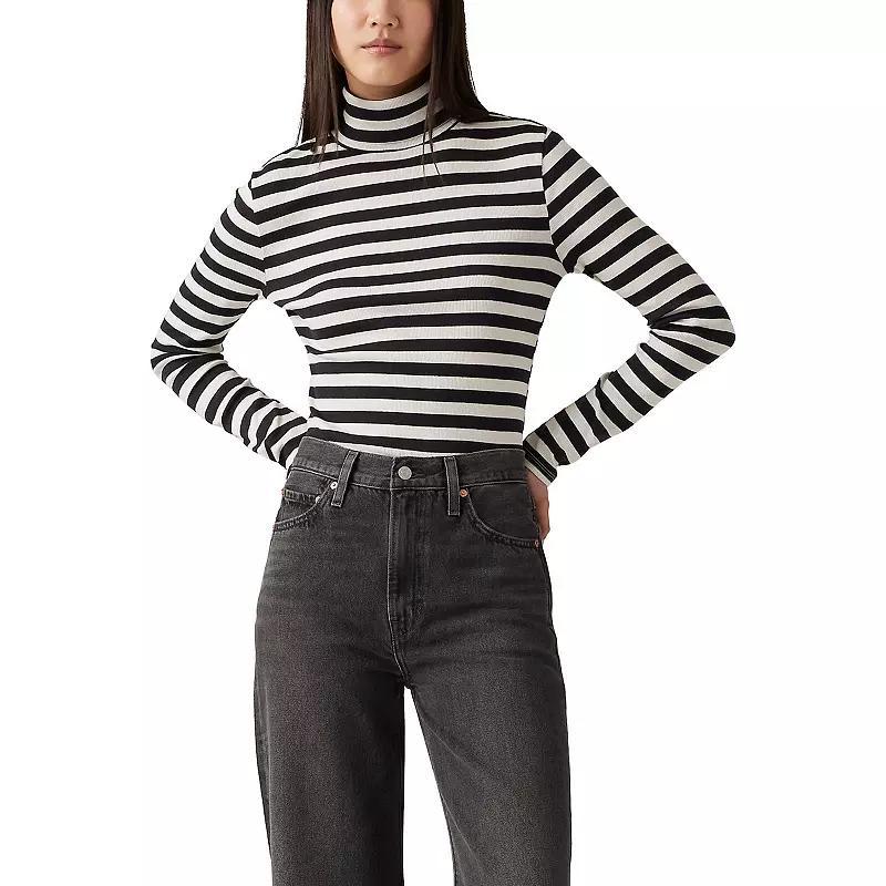 Womens Levis Moon Rib Turtleneck Neptune Stripe Black Product Image