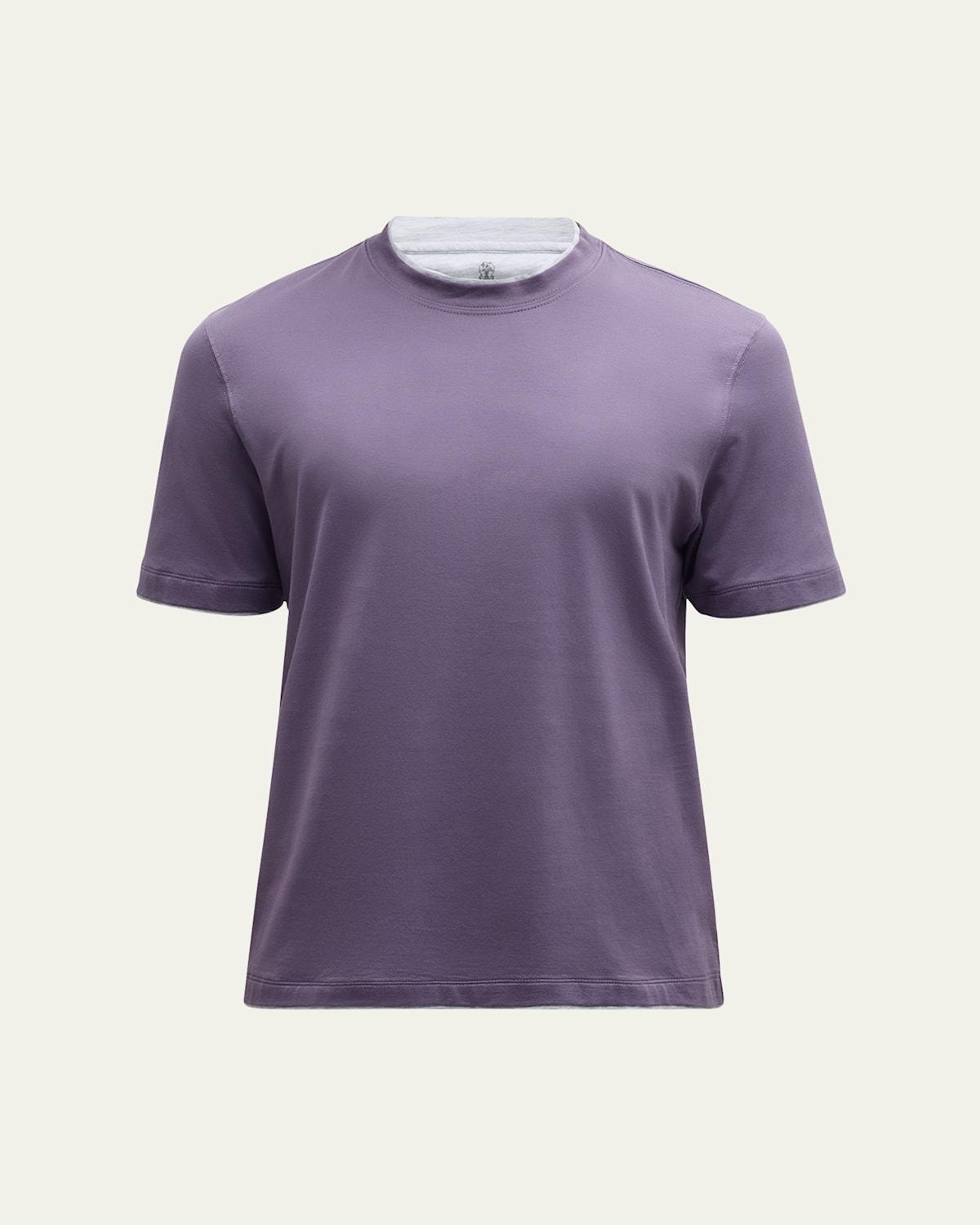 Mens Cotton Crewneck T-Shirt with Tipping Product Image