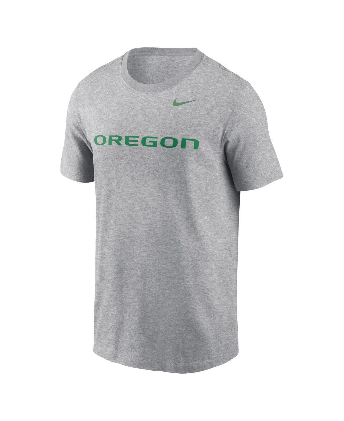 NIKE Men's Heather Gray Oregon Ducks Primetime Evergreen Wordmark T-shirt Product Image