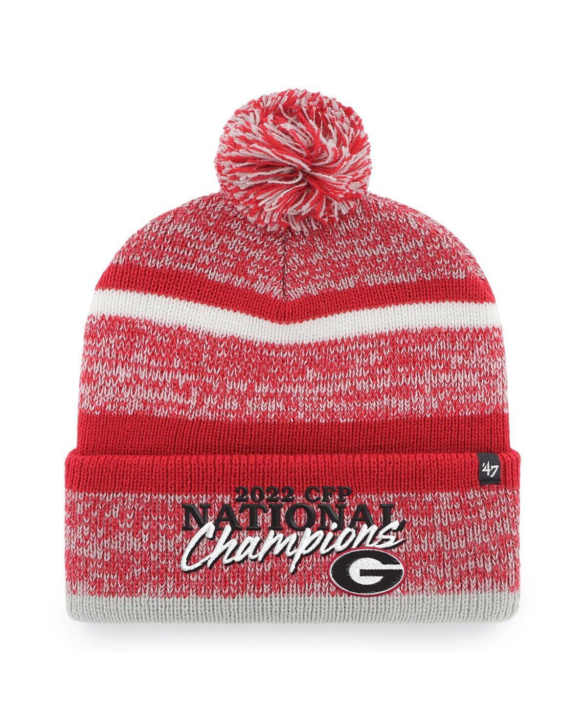 Mens 47 Brand Red Georgia Bulldogs College Football Playoff 2022 National Champions Northward Cuffed Knit Hat with Pom Product Image