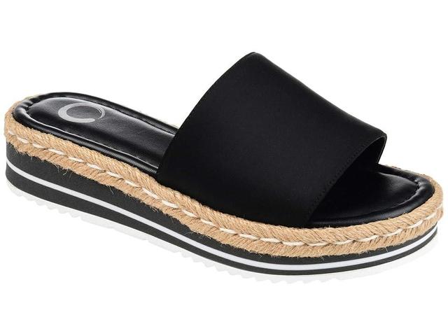 Journee Collection Rosey Womens Espadrille Slide Sandals Black Product Image