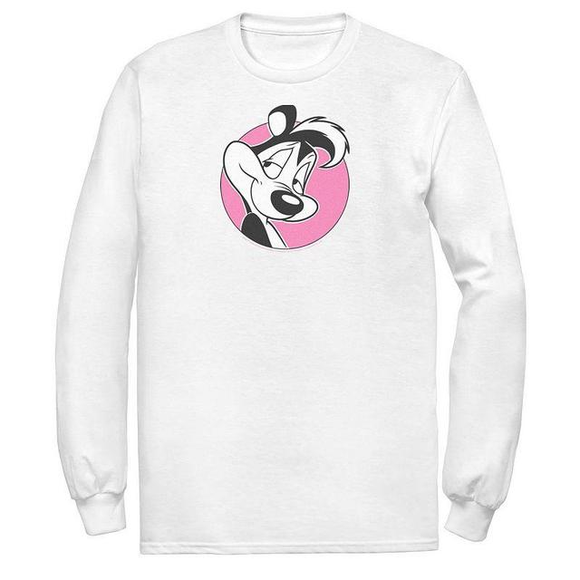 Mens Looney Tunes Pepe Le Pew Pink Circle Portrait Tee Product Image