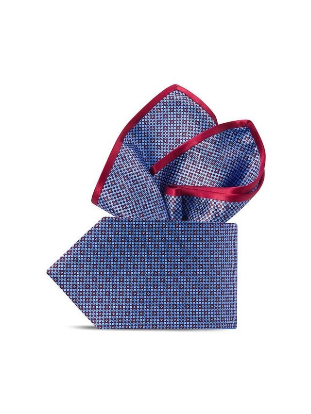 Mens Hand Printed Silk Tie Set Product Image