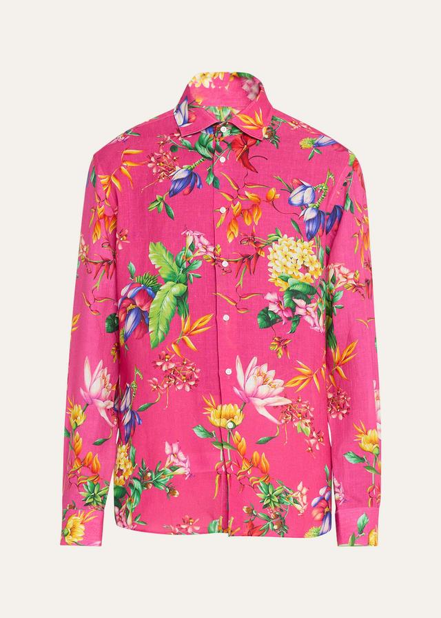 Mens Botanical Linen Shirt Product Image