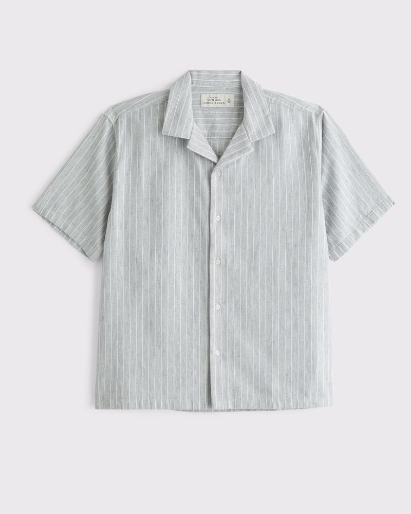 Camp Collar Summer Linen-Blend Shirt Product Image