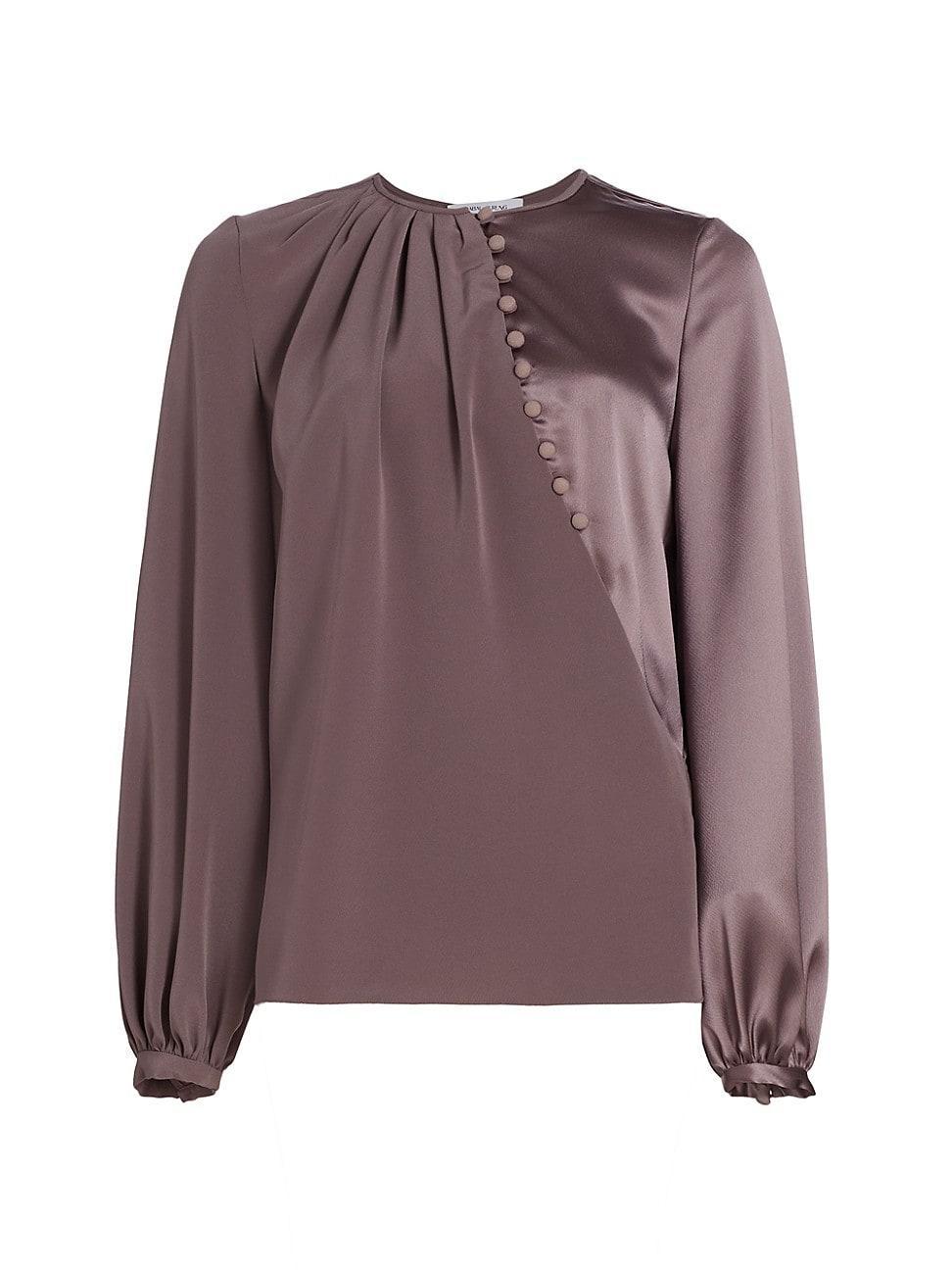 Womens Crepe-Back-Satin Slim-Fit Blouse Product Image