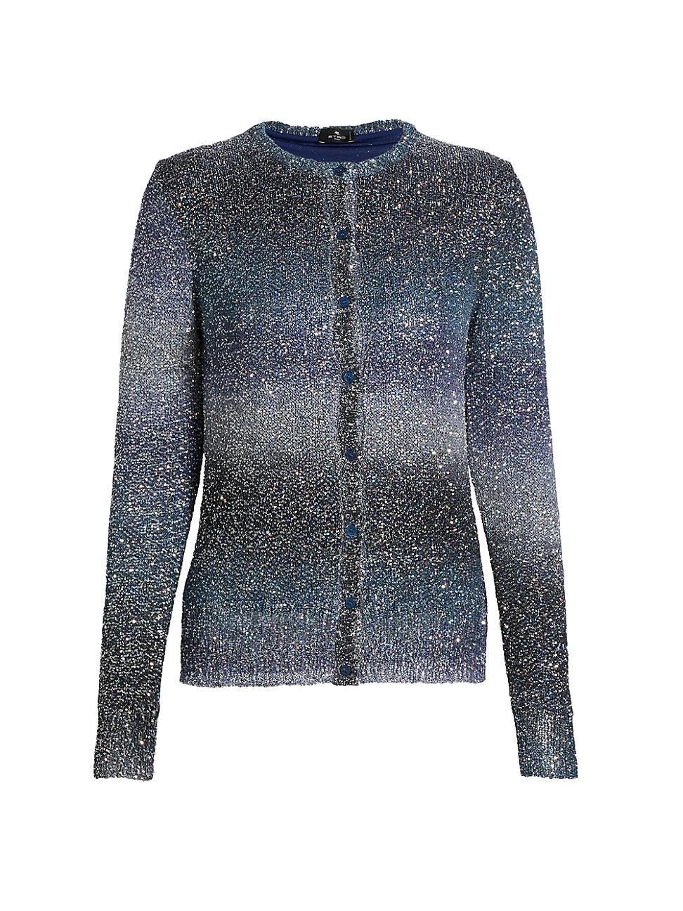 Womens Sequined Gradient Cardigan Product Image