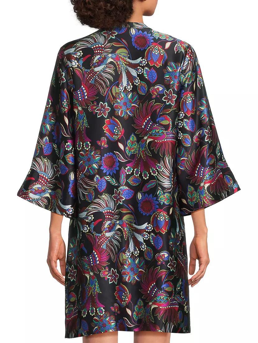 Avya Floral Silk Kimono-Style Dress Product Image