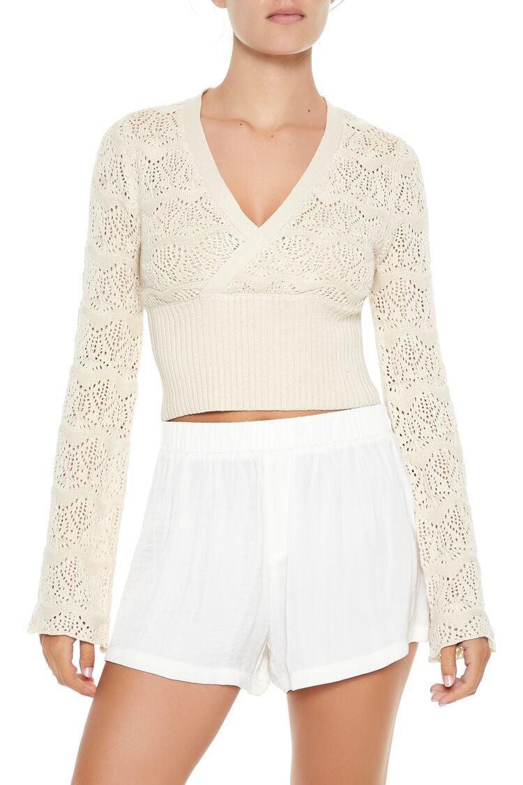 Cropped Pointelle Sweater | Forever 21 Product Image