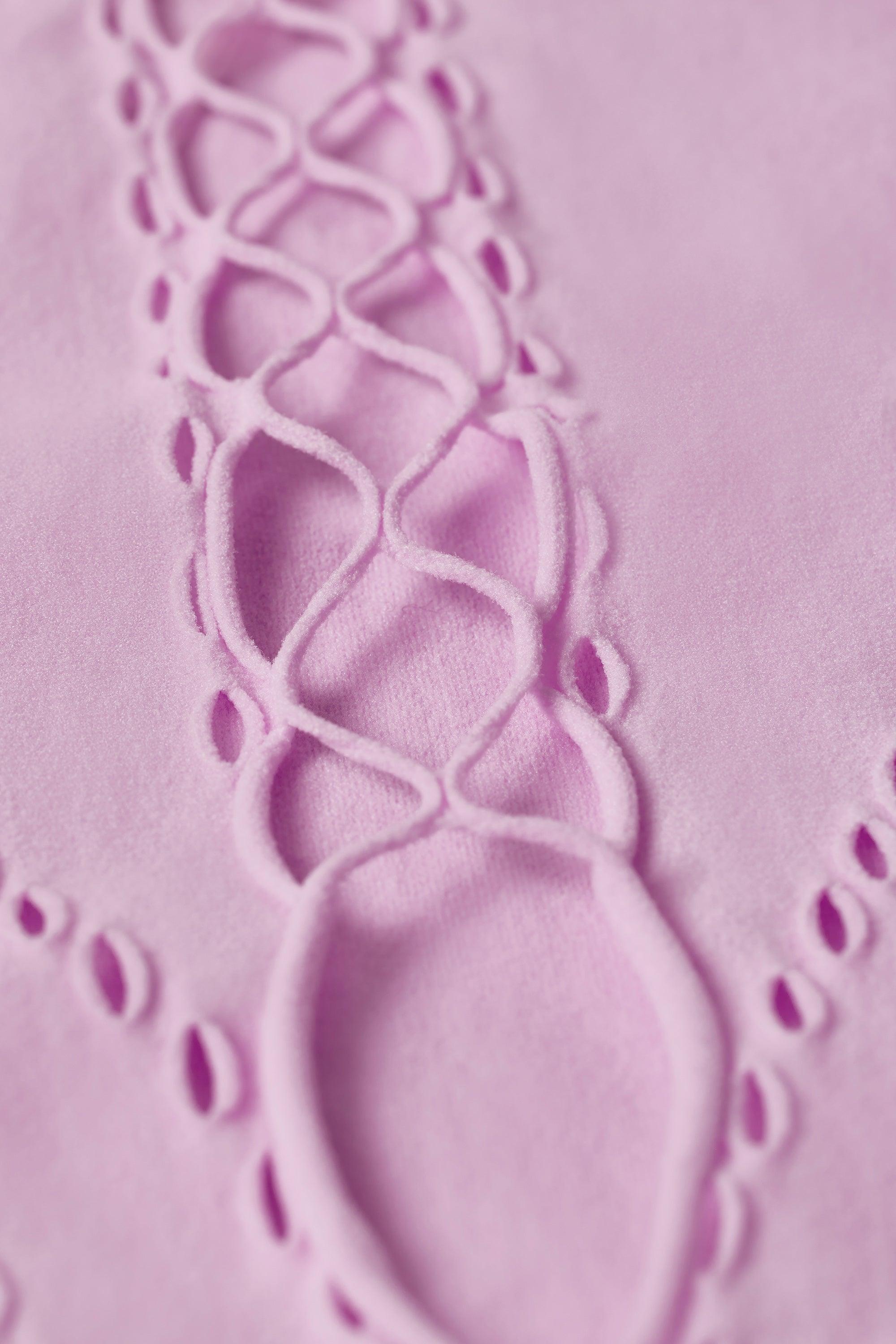 Lace-Up Bodysuit in Violet Pink Female Product Image