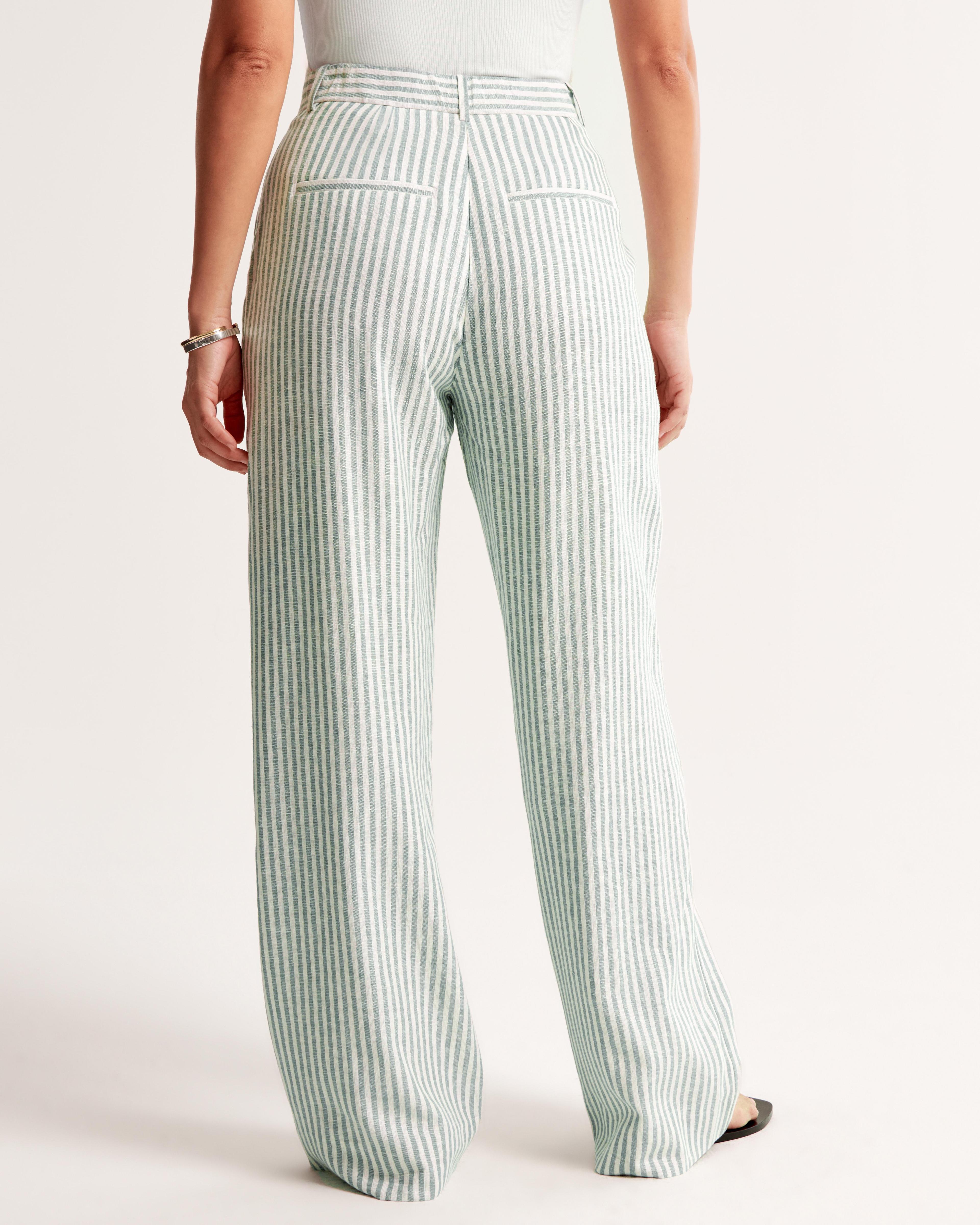 Curve Love A&F Sloane Tailored Linen-Blend Pant Product Image